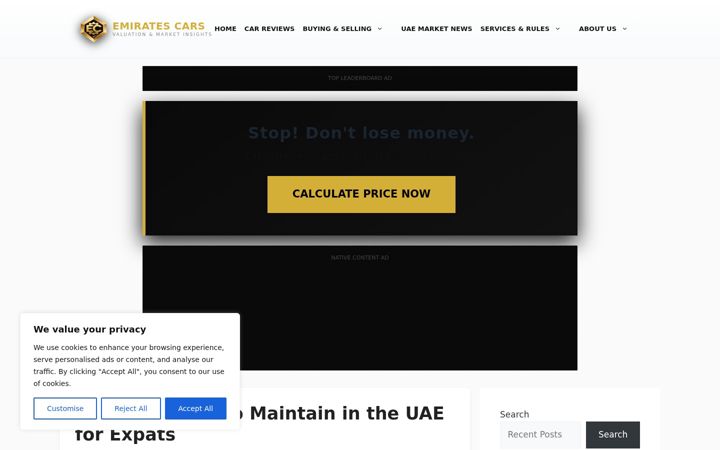 Screenshot of emiratescarssite.com
