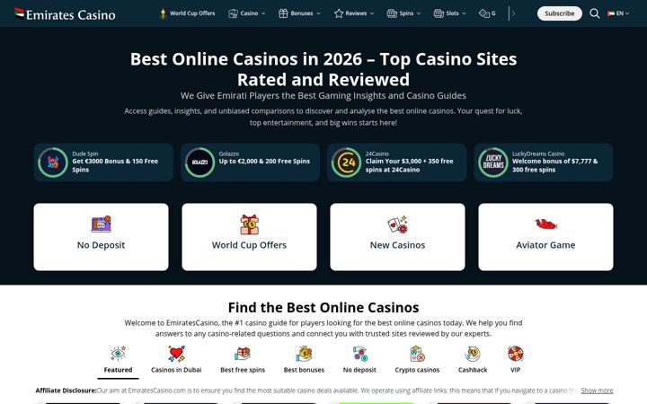 Screenshot of emiratescasino.com