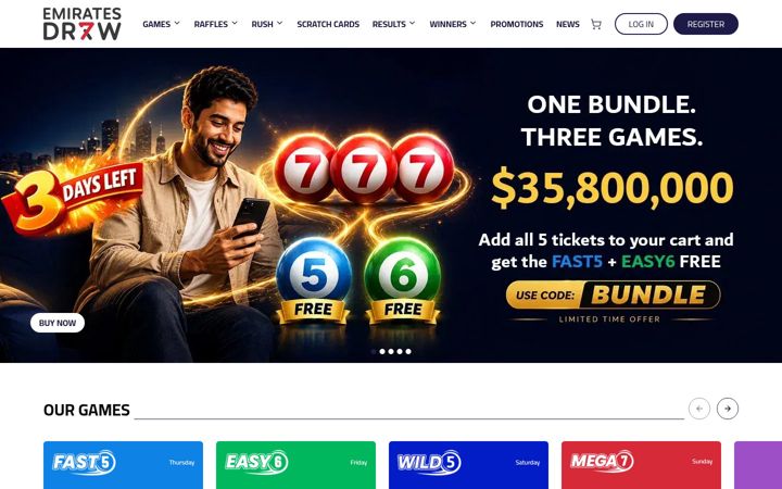 Screenshot of emiratesdraw.com
