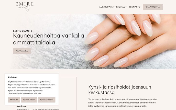 Screenshot of emirebeauty.fi