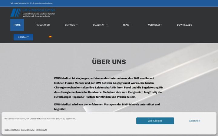 Screenshot of emis-medical.com
