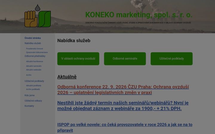 Snímek obrazovky emise.cz