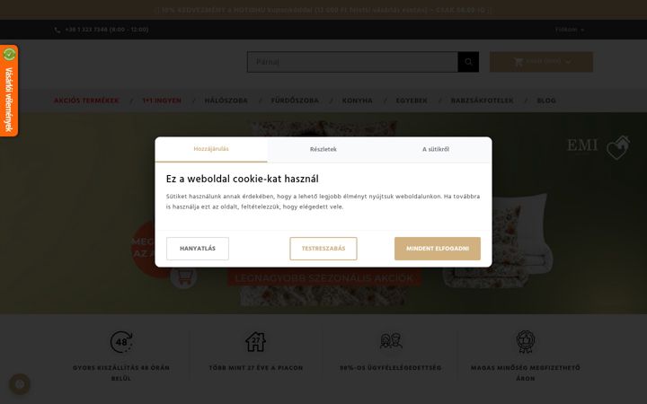 Skærmbillede af emishop.hu