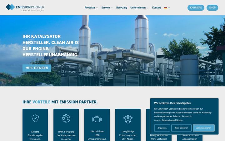 Ekrano kopija emission-partner.de