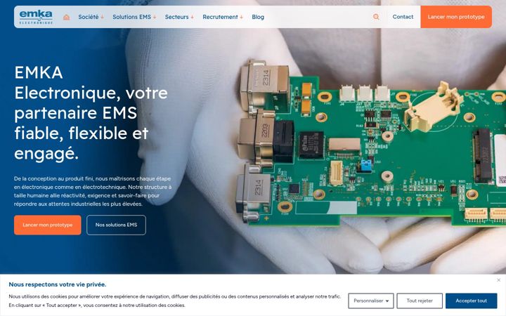 Screenshot of emkaelectronique.com