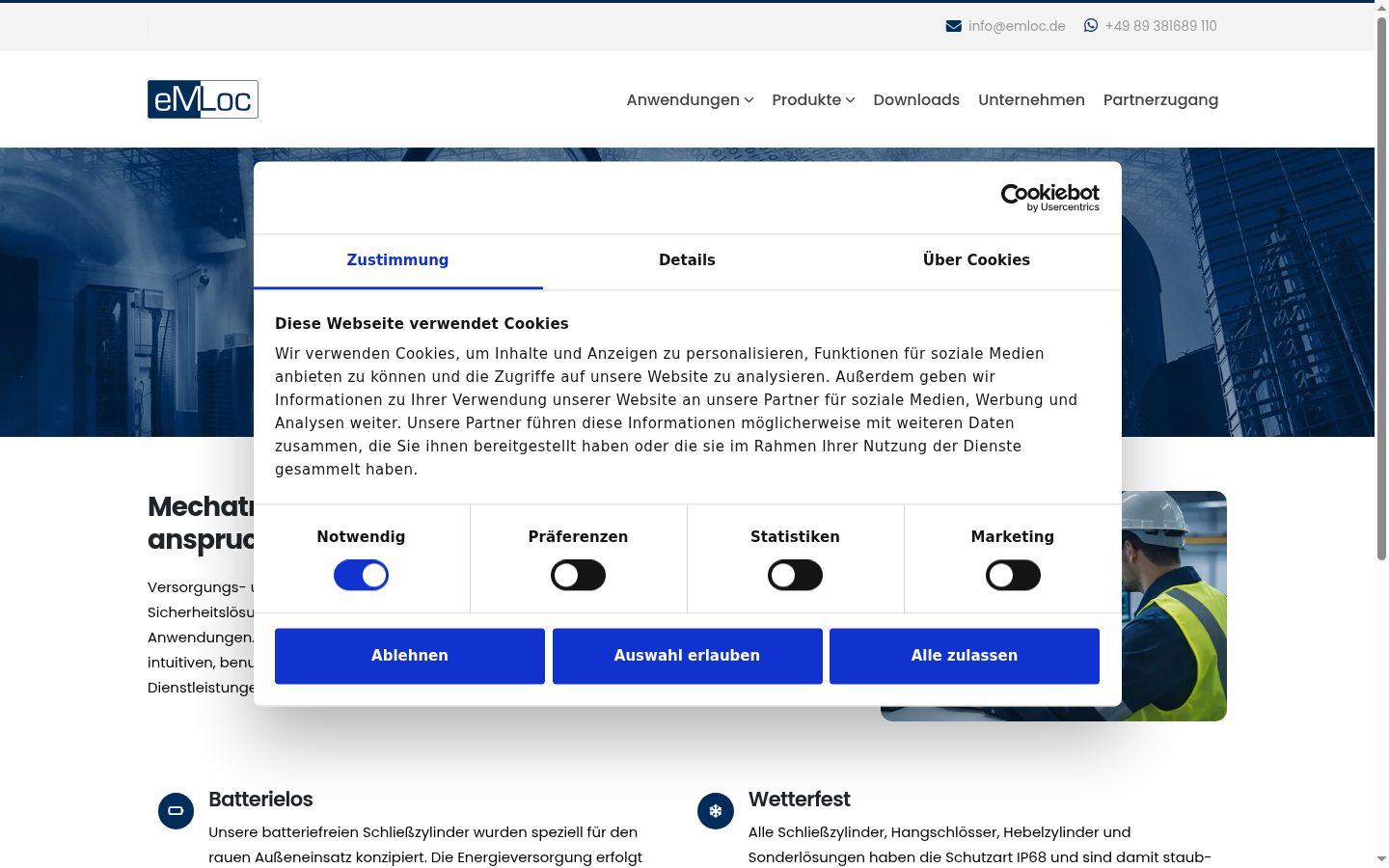 Snímka obrazovky banera súhlasu zobrazeného pred akoukoľvek interakciou