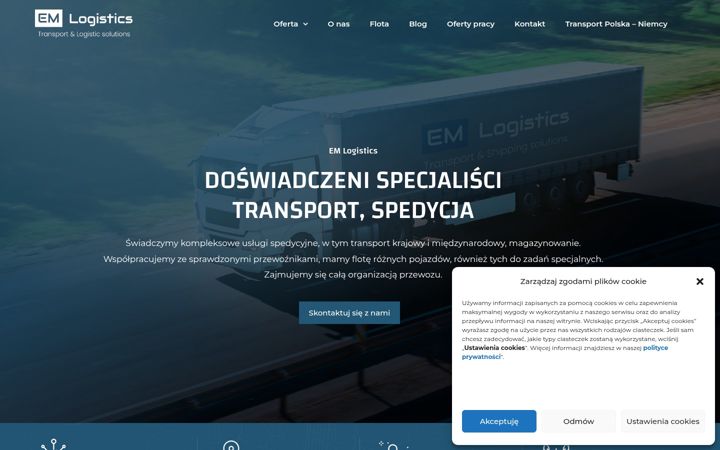 Snímek obrazovky emlogistics.pl