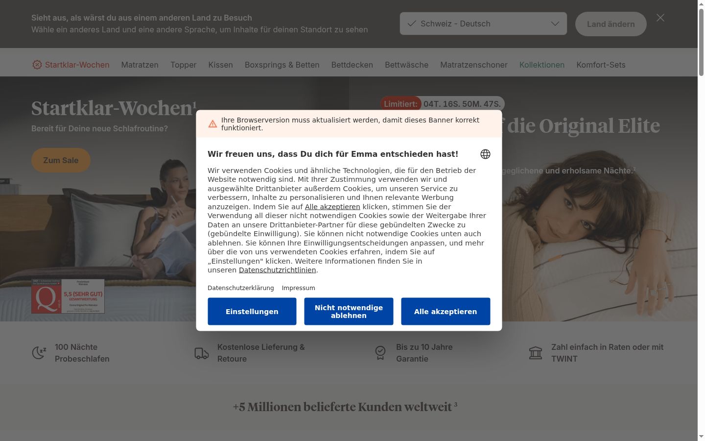 Screenshot tal-banner tal-kunsens muri qabel kwalunkwe interazzjoni