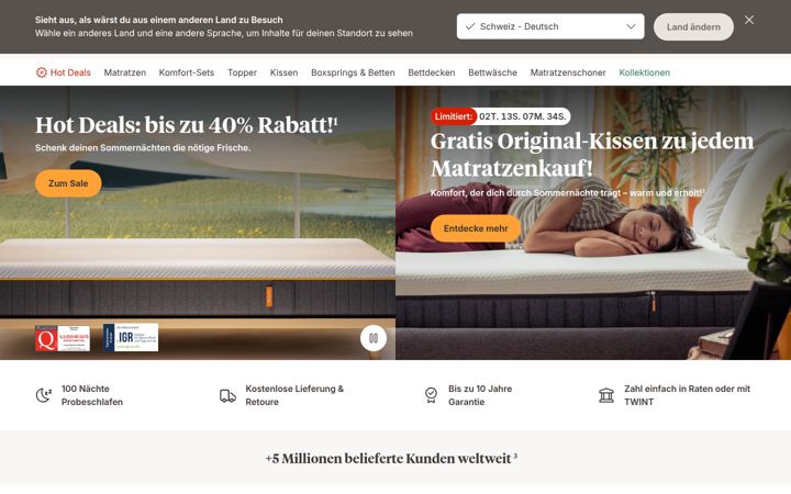 Snímek obrazovky emma-sleep.ch