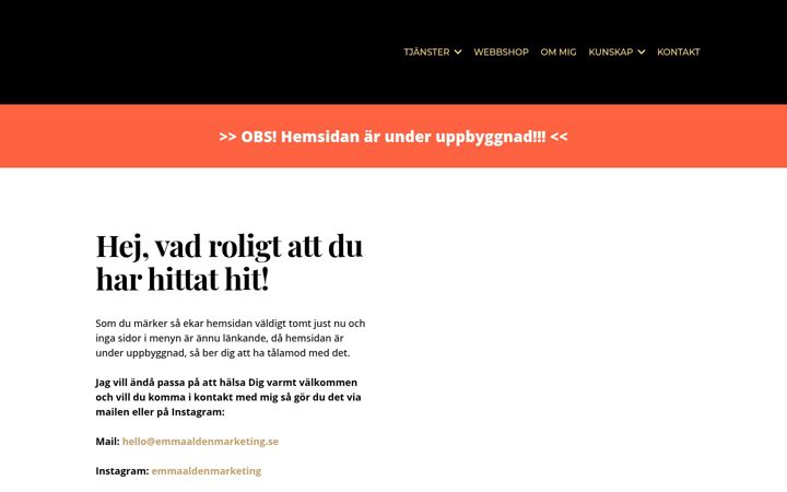 Képernyőkép: emmaaldenmarketing.se