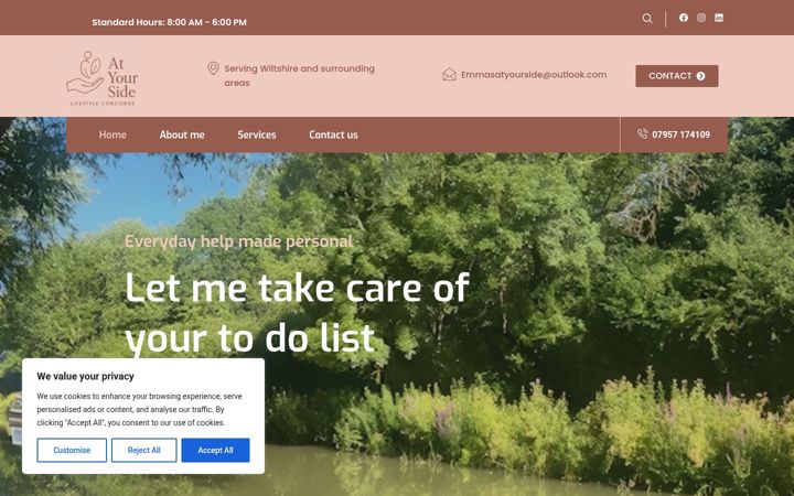 Screenshot of emmaatyourside.co.uk