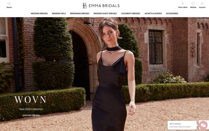 Screenshot of emmabridals.com