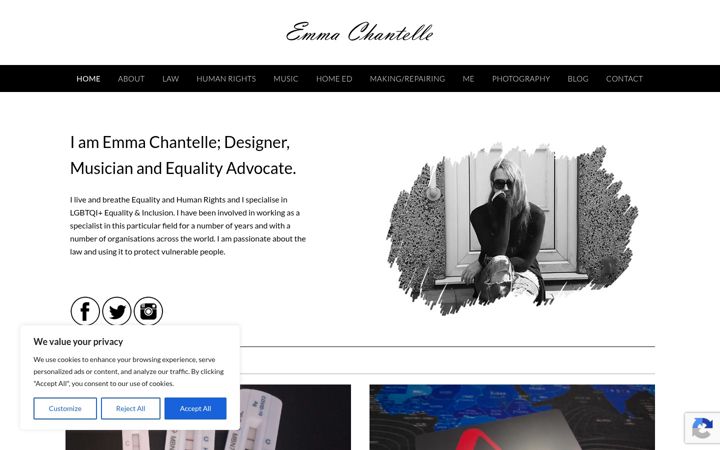 Screenshot of emmachantelle.com