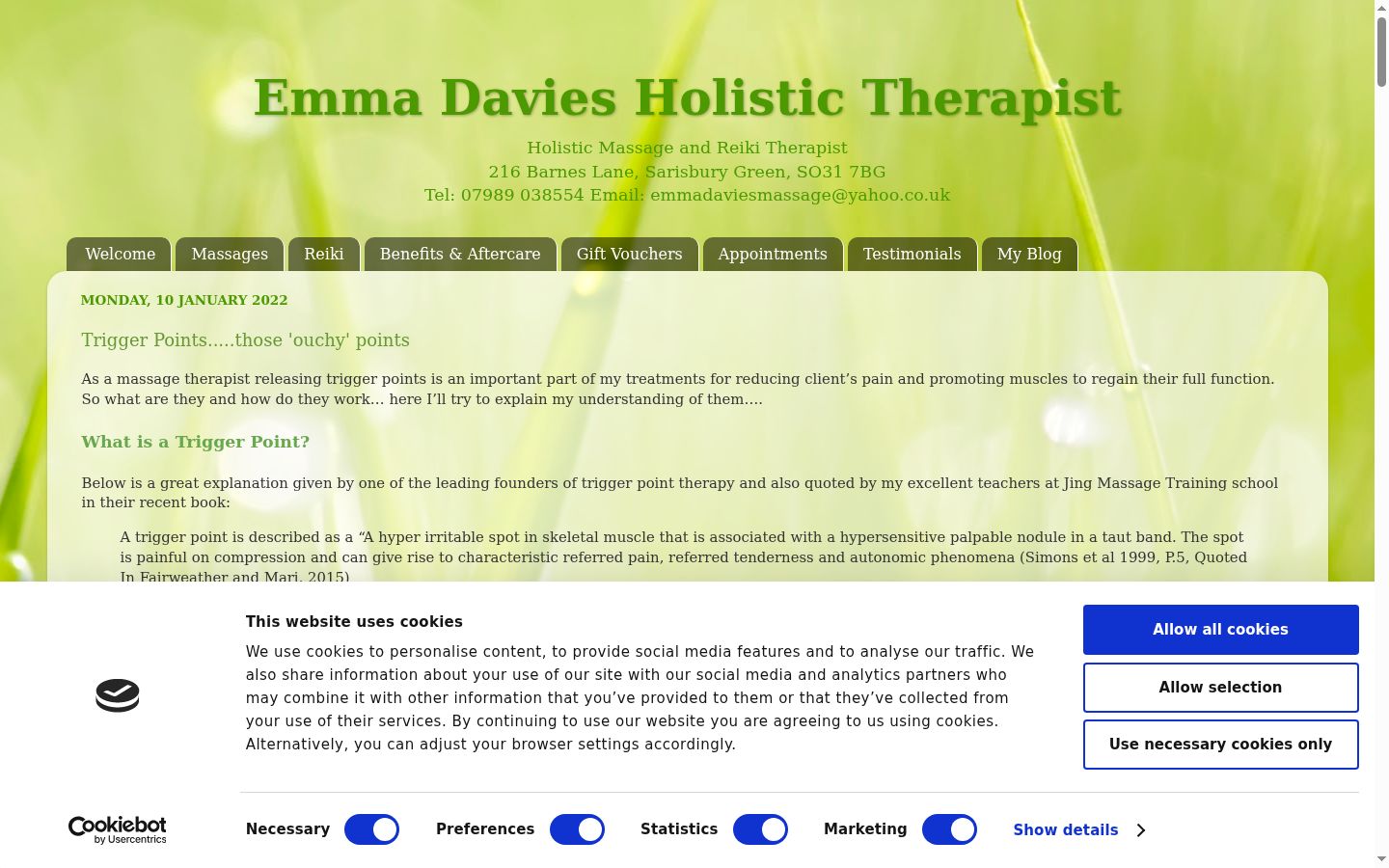 Screenshot del banner di consenso mostrato prima di qualsiasi interazione