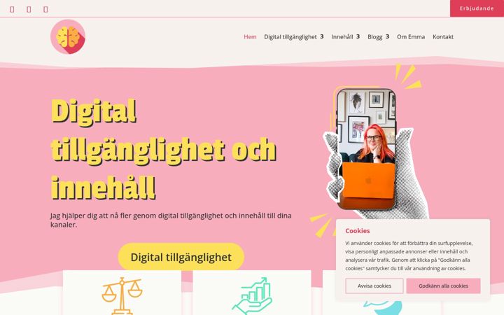 Skjermbilde av emmahallstrom.se