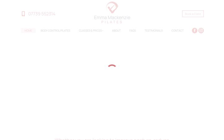Screenshot ta' emmamackenziepilates.co.uk