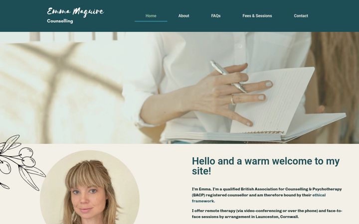 Screenshot ta' emmamaguirecounselling.co.uk