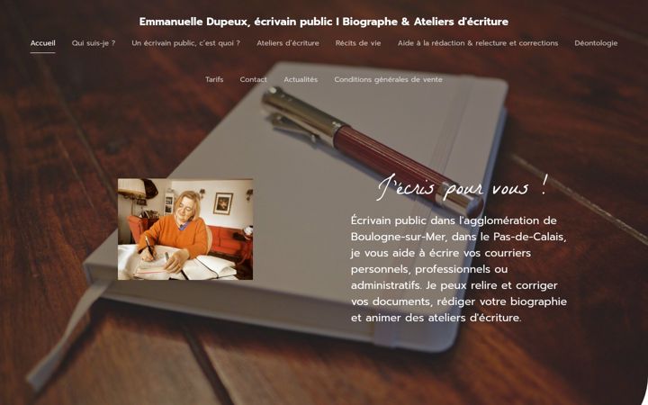 Screenshot ta' emmanuelledupeux.fr