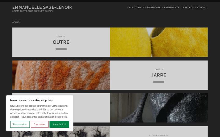 Screenshot of emmanuellesagelenoir.com