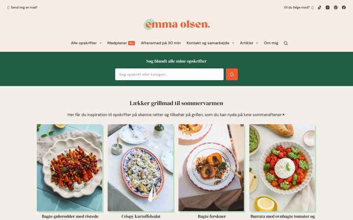 Screenshot stránky emmaolsen.dk