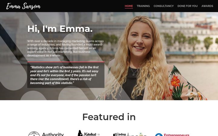 Screenshot of emmasansom.co.uk