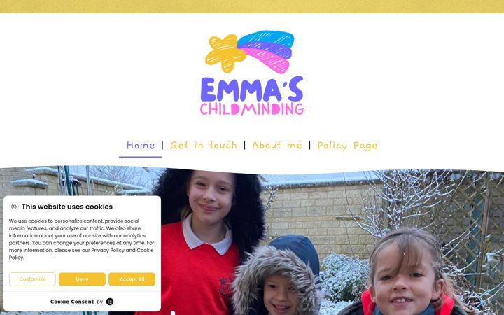 Screenshot of emmaschildminding123.co.uk