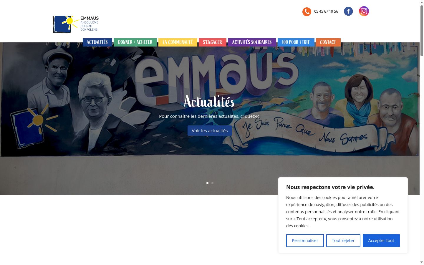 Screenshot des Einwilligungsbanners vor jeglicher Interaktion