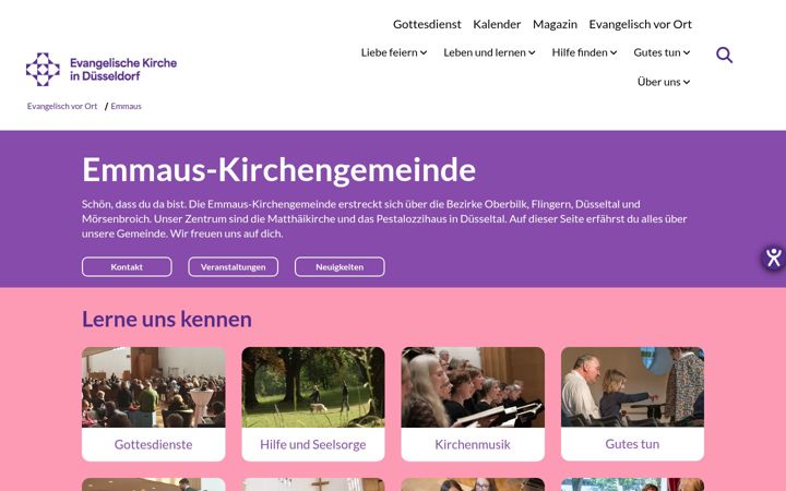 Screenshot of emmaus-duesseldorf.de