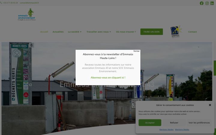 Screenshot ta' emmaus-environnement43.fr