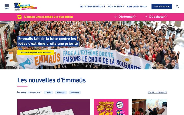 Screenshot of emmaus-france.org