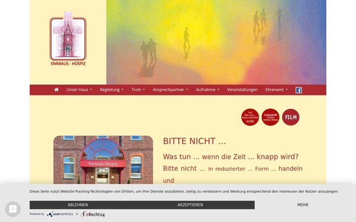 Screenshot of emmaus-hospiz-gelsenkirchen.de