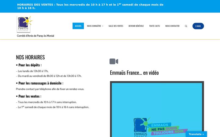 Screenshot ta' emmaus-paray.fr
