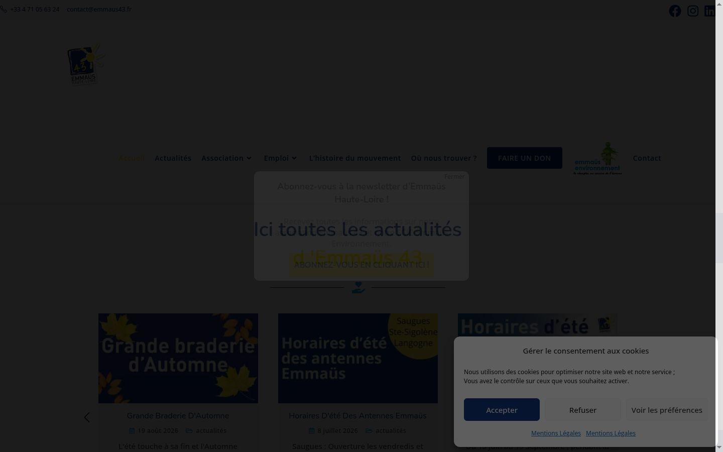 Screenshot tal-banner tal-kunsens muri qabel kwalunkwe interazzjoni