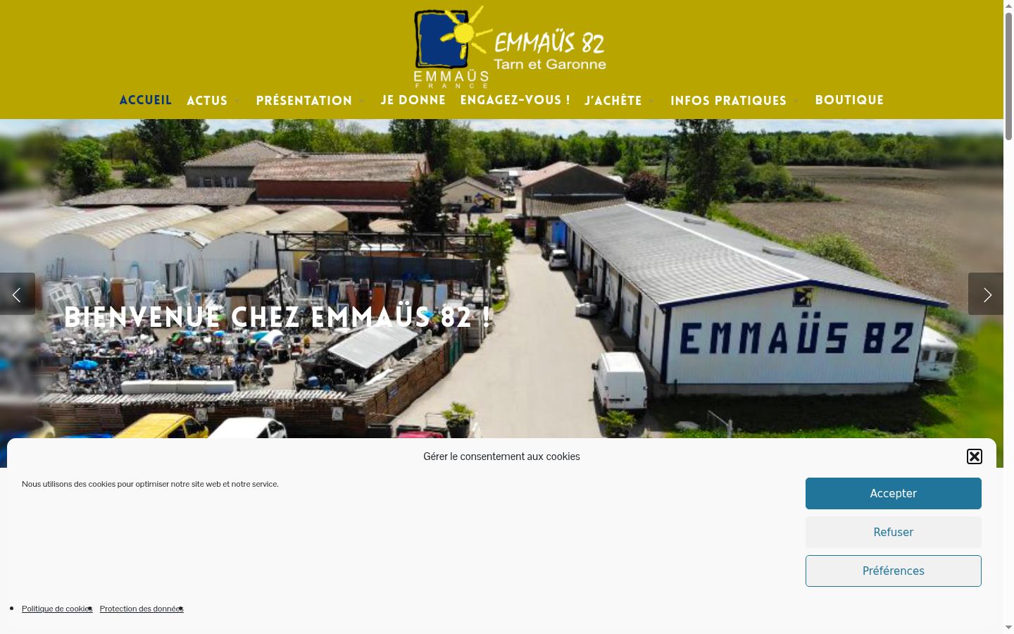 Screenshot des Einwilligungsbanners vor jeglicher Interaktion
