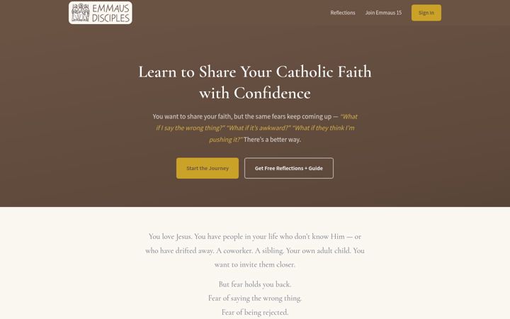 Screenshot of emmausdisciples.com