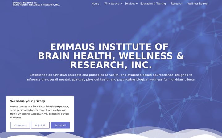 Screenshot of emmaushealthwellness.com