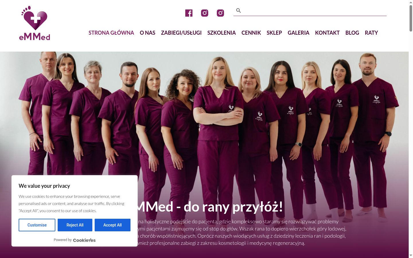 Zrzut ekranu banera zgody wyświetlanego przed jakąkolwiek interakcją