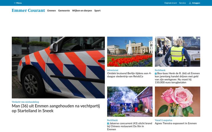 Snímek obrazovky emmercourant.nl