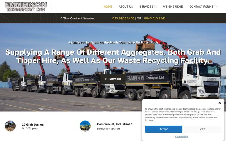 Screenshot of emmersontransport.co.uk