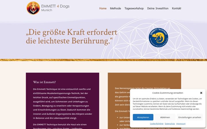 Screenshot of emmett4dogs-munich.de