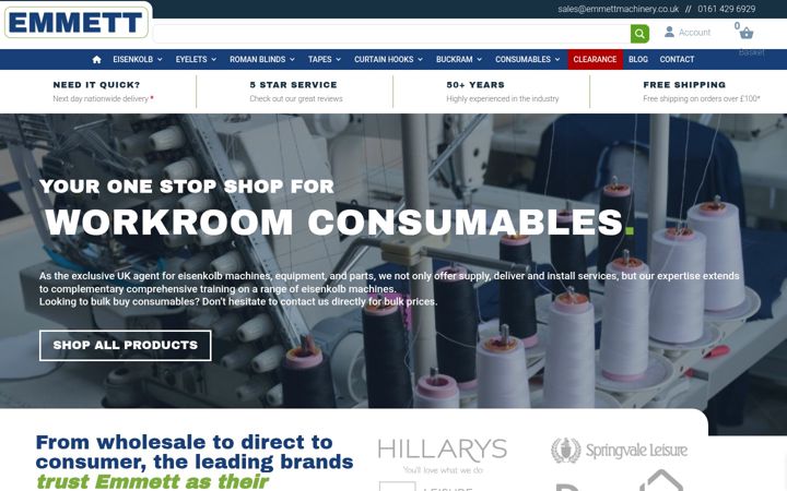 Screenshot of emmettmachinery.com