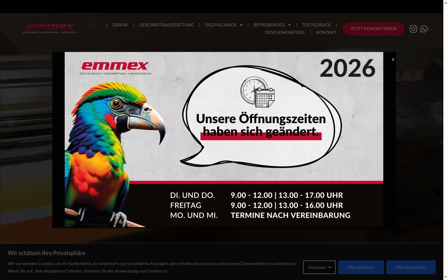 Sutikimo reklamjuostės, rodytos prieš bet kokią sąveiką, ekrano kopija