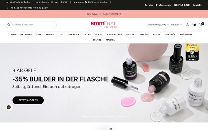 Screenshot of emmi-nail.de