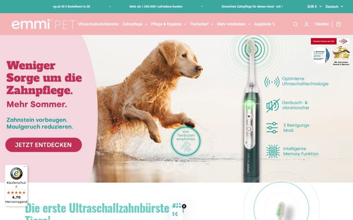 Screenshot of emmi-pet.de