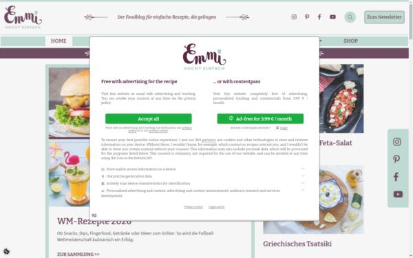 Screenshot of emmikochteinfach.de
