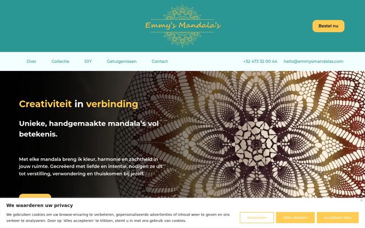 Screenshot of emmysmandalas.com