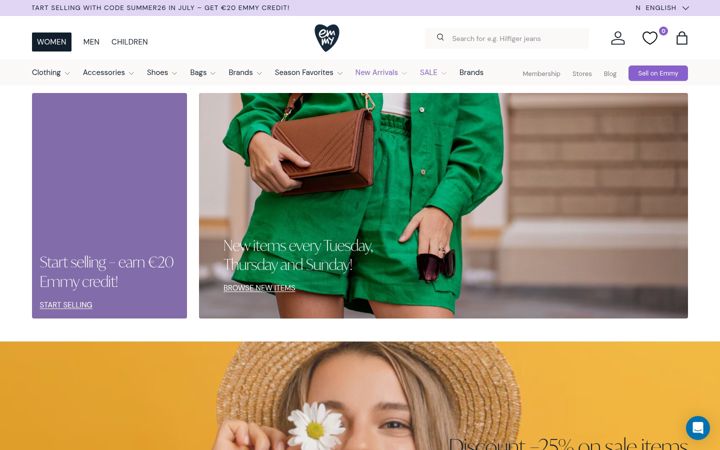 Snímek obrazovky emmystore.com