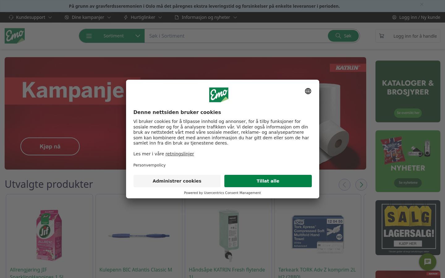 Screenshot van de toestemmingsbanner zoals getoond vóór enige interactie