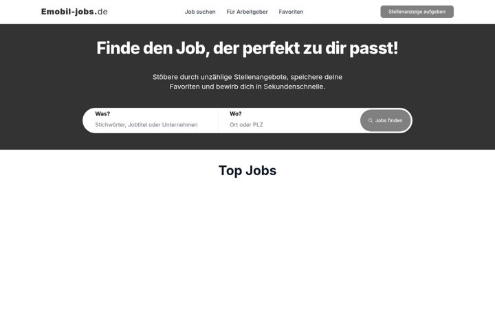 Screenshot of emobil-jobs.de