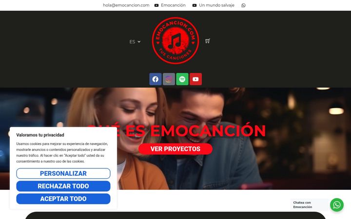 Screenshot of emocancion.com
